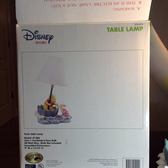 Vintage Winnie the Pooh and Piglet Desk Lamp w/Box - Picture 7 of 9